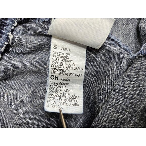 Faded Glory Pants Womens Small Blue Crop Wide Leg Pull On Casual Denim - Picture 5 of 11